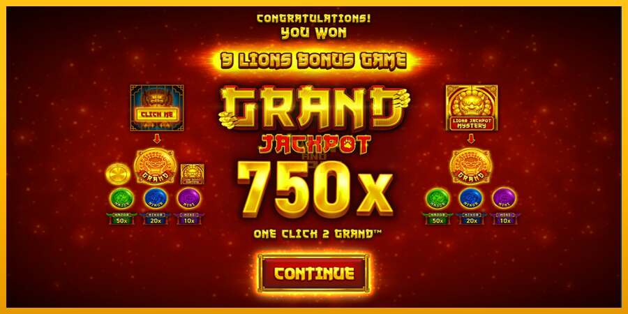 9 Lions: Hold The Jackpot dirua lortzeko joko-makina, irudia 2