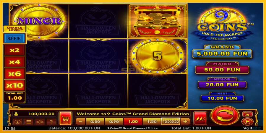 9 Coins Grand Diamond Edition Halloween Jackpots dirua lortzeko joko-makina, irudia 2