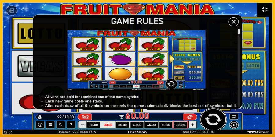 Fruit Mania dirua lortzeko joko-makina, irudia 6