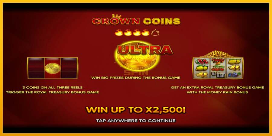 Crown Coins dirua lortzeko joko-makina, irudia 1