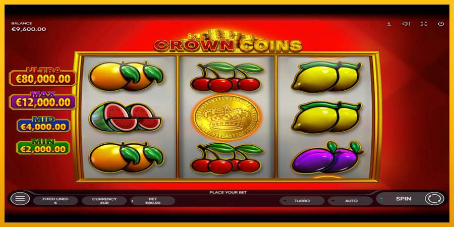 Crown Coins dirua lortzeko joko-makina, irudia 2