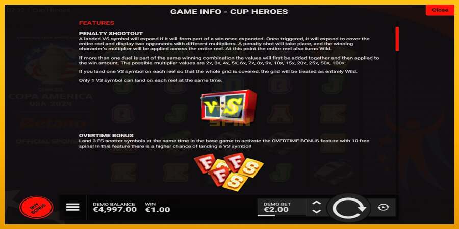 Cup Heroes dirua lortzeko joko-makina, irudia 4