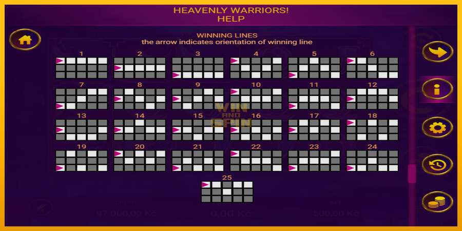 Heavenly Warriors dirua lortzeko joko-makina, irudia 6