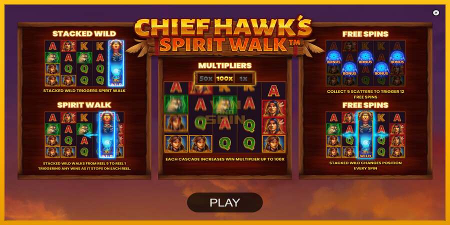 Chief Hawk’s Spirit Walk dirua lortzeko joko-makina, irudia 1