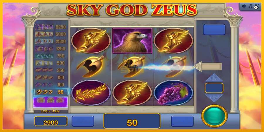 Sky God Zeus 3x3 dirua lortzeko joko-makina, irudia 4