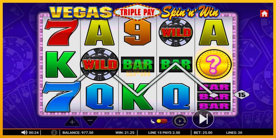 Vegas Triple Pay Spin n Win dirua lortzeko joko-makina, irudia 2