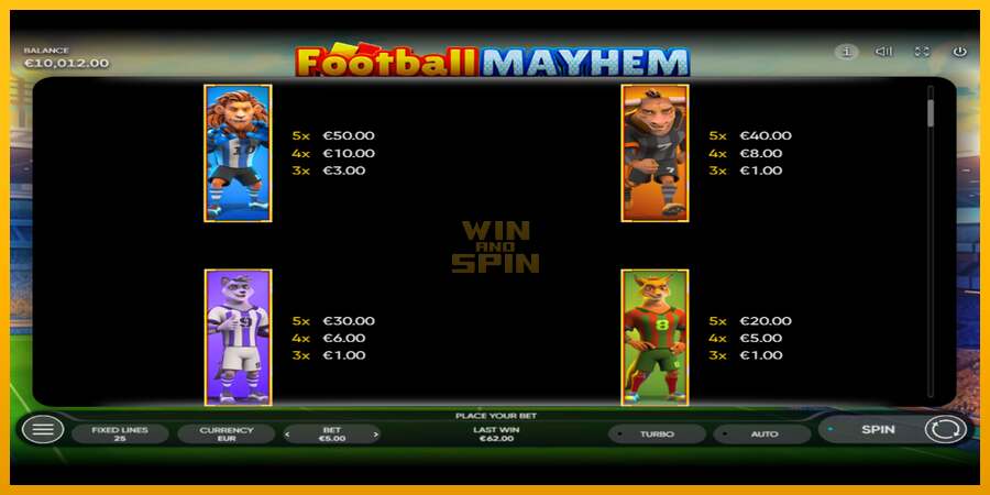 Football Mayhem dirua lortzeko joko-makina, irudia 5