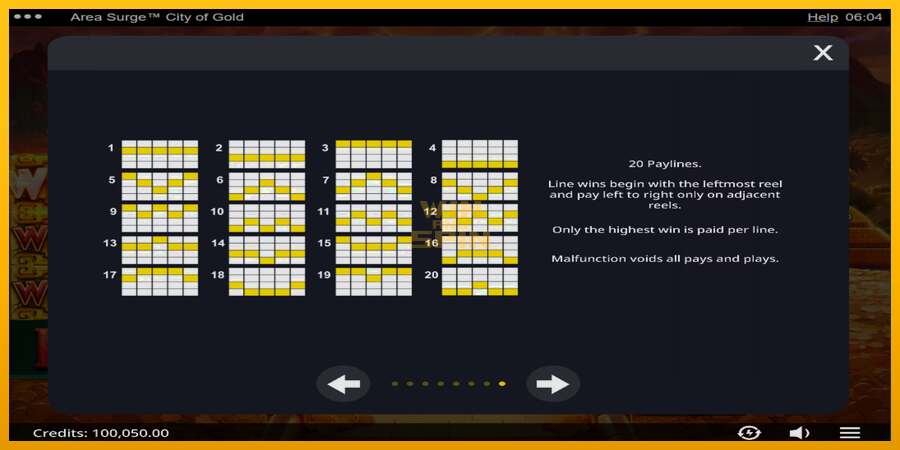 Area Surge City of Gold dirua lortzeko joko-makina, irudia 6