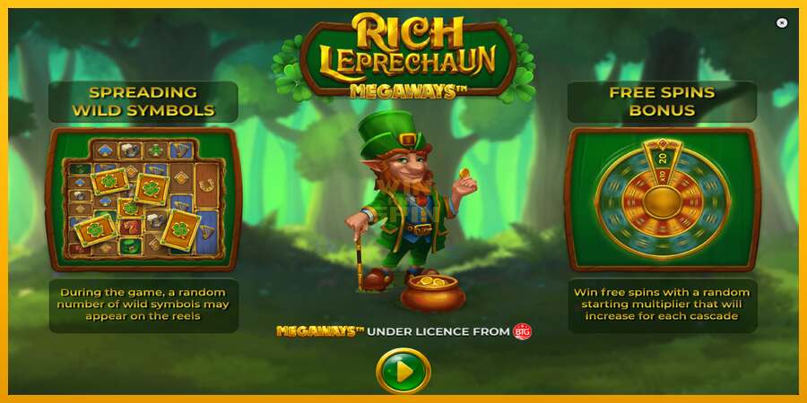 Rich Leprechaun Megaways dirua lortzeko joko-makina, irudia 1