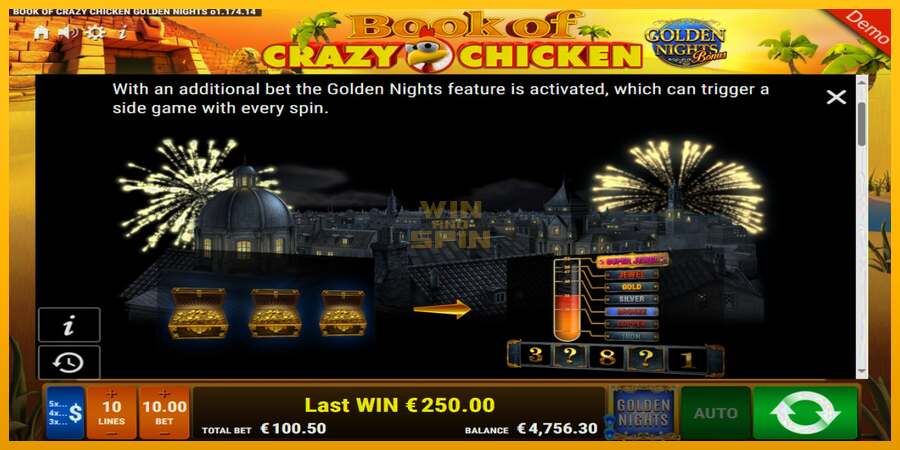 Book of Crazy Chicken Golden Nights dirua lortzeko joko-makina, irudia 6