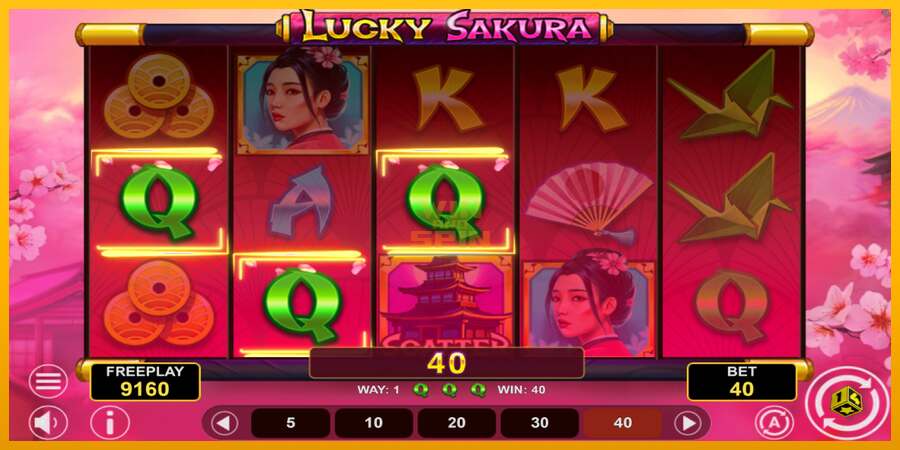 Lucky Sakura Win Spins dirua lortzeko joko-makina, irudia 4