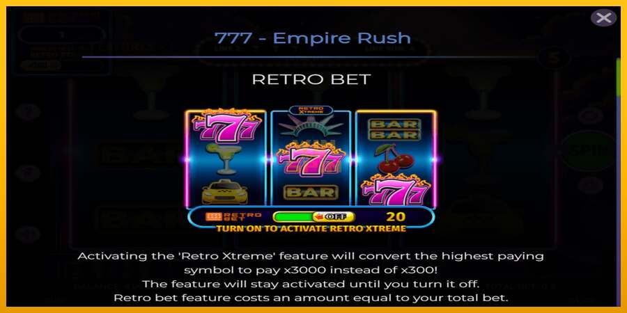 777 Empire Rush dirua lortzeko joko-makina, irudia 4