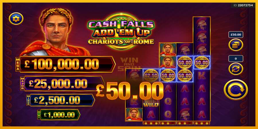 Cash Falls: Add Em Up Chariots of Rome dirua lortzeko joko-makina, irudia 3