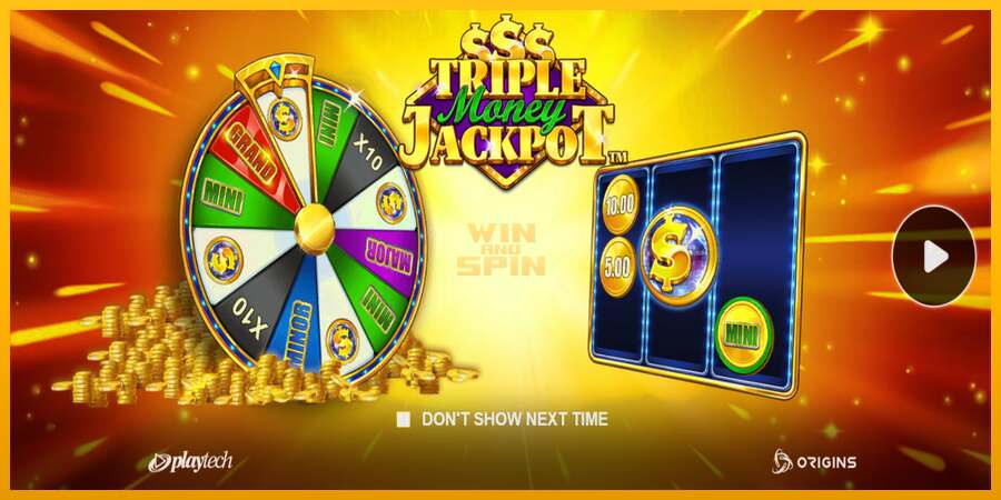 Triple Money Jackpot dirua lortzeko joko-makina, irudia 1