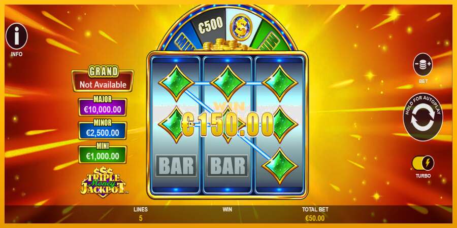 Triple Money Jackpot dirua lortzeko joko-makina, irudia 3