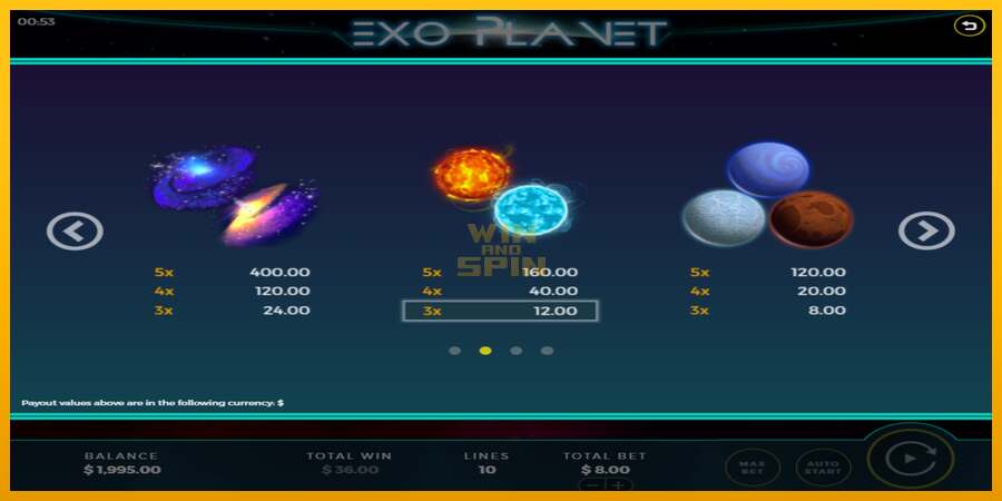 Exo Planet dirua lortzeko joko-makina, irudia 5