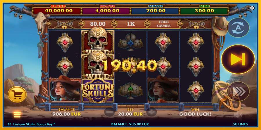 Fortune Skulls Bonus Buy dirua lortzeko joko-makina, irudia 4