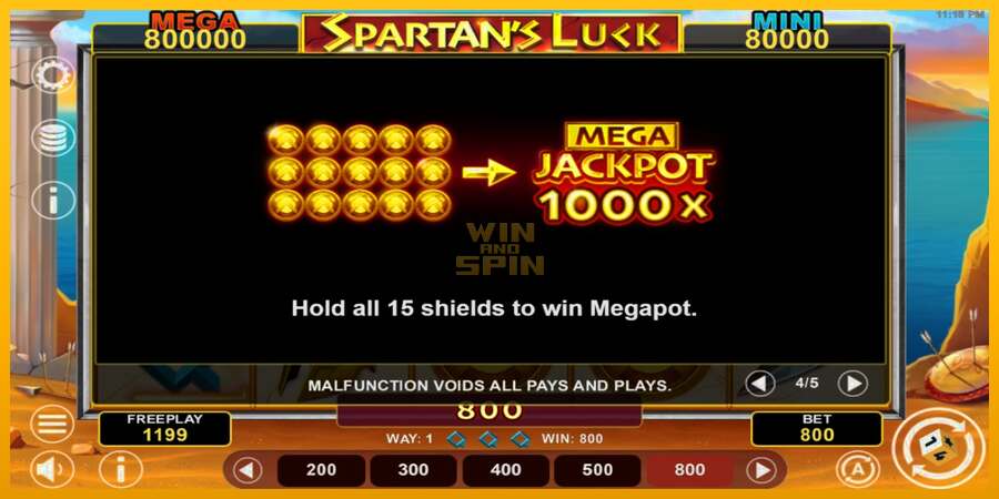 Spartans Luck Hold & Win dirua lortzeko joko-makina, irudia 7