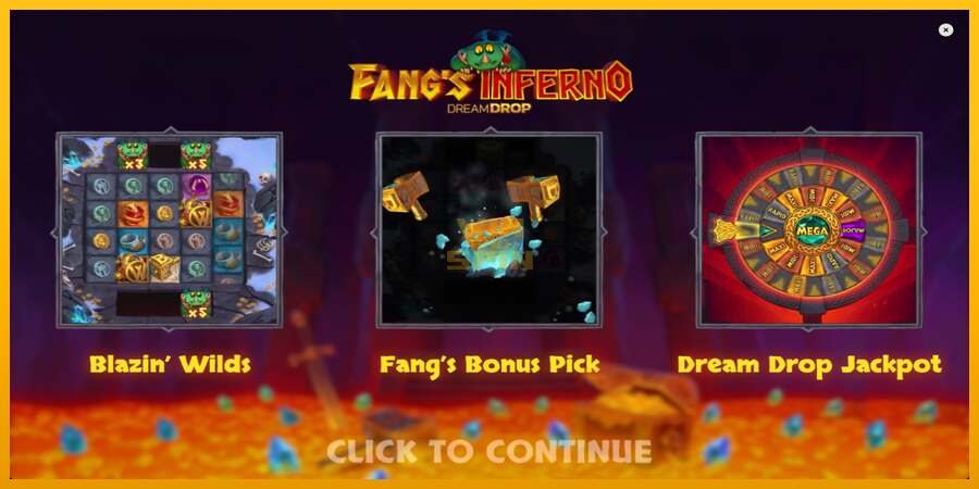 Fangs Inferno Dream Drop dirua lortzeko joko-makina, irudia 1