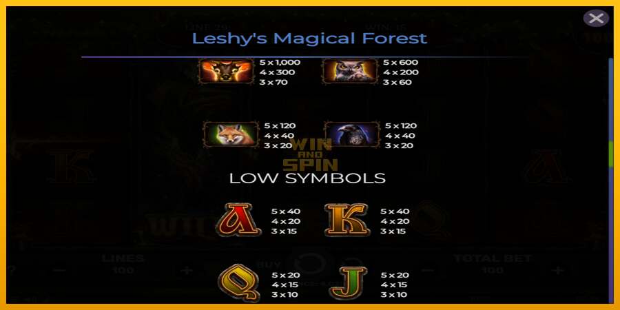 Leshys Magical Forest dirua lortzeko joko-makina, irudia 6