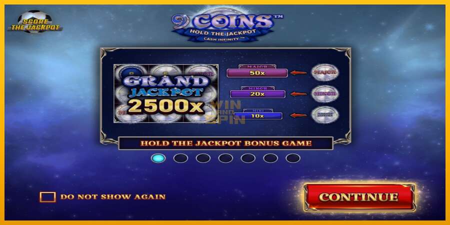 9 Coins Grand Platinum Edition Score The Jackpot dirua lortzeko joko-makina, irudia 1