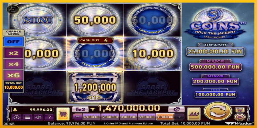 9 Coins Grand Platinum Edition Score The Jackpot dirua lortzeko joko-makina, irudia 3