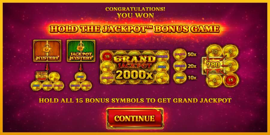 15 Coins Grand Gold Edition Score The Jackpot dirua lortzeko joko-makina, irudia 3