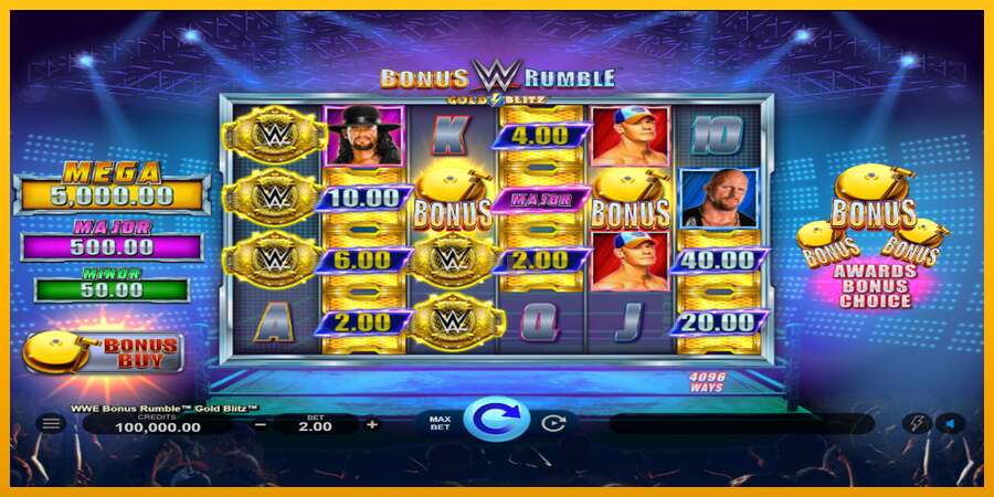 WWE Bonus Rumble Gold Blitz dirua lortzeko joko-makina, irudia 1