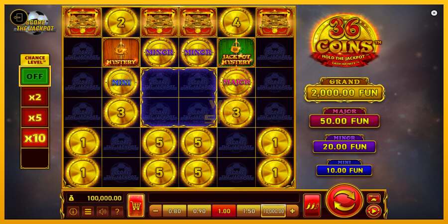 36 Coins Score The Jackpot dirua lortzeko joko-makina, irudia 2