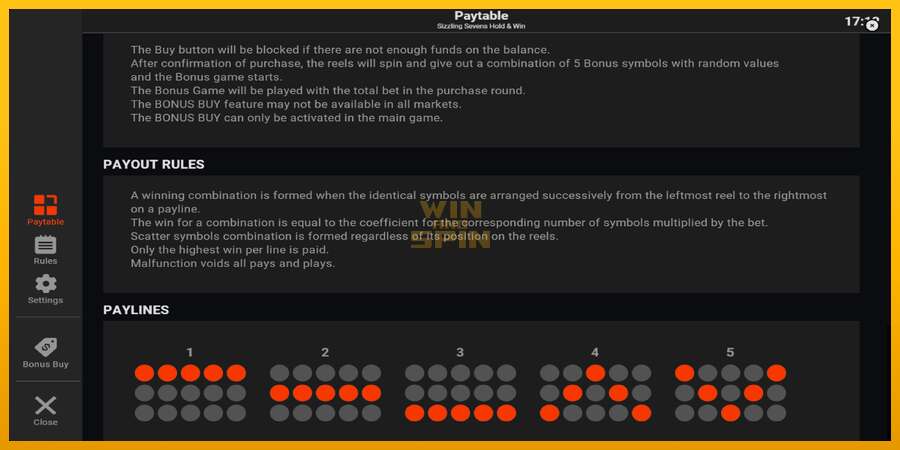 Sizzling Sevens Hold & Win dirua lortzeko joko-makina, irudia 7