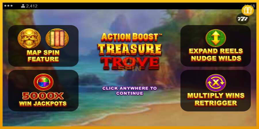 Action Boost Treasure Trove dirua lortzeko joko-makina, irudia 1