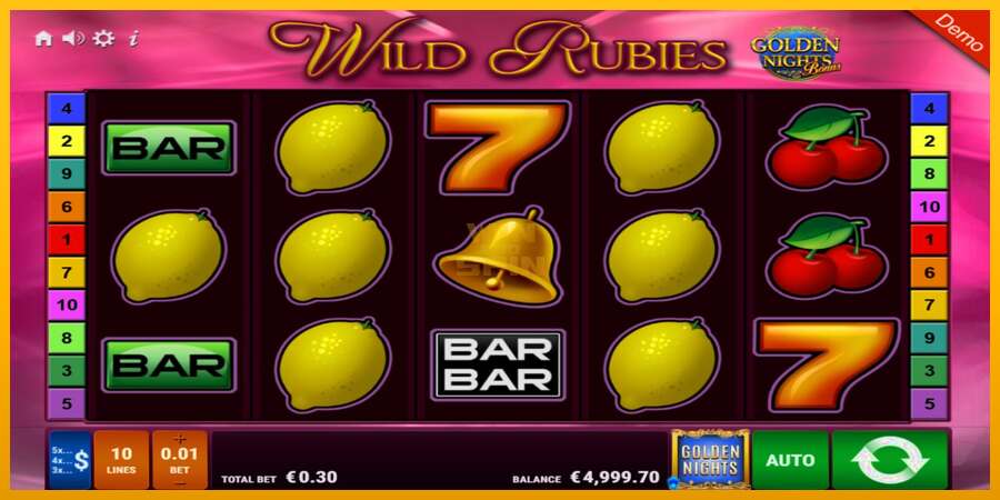 Wild Rubies Golden Nights dirua lortzeko joko-makina, irudia 2