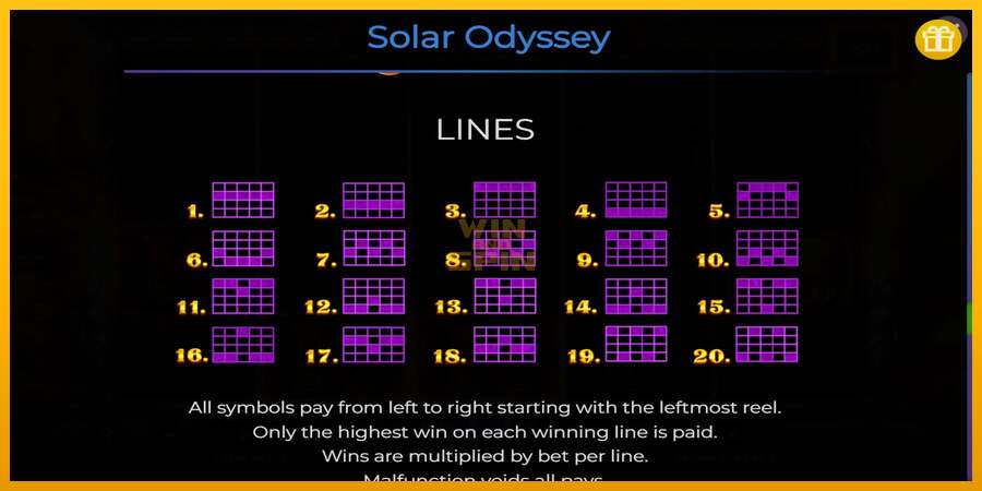 Solar Odyssey dirua lortzeko joko-makina, irudia 7