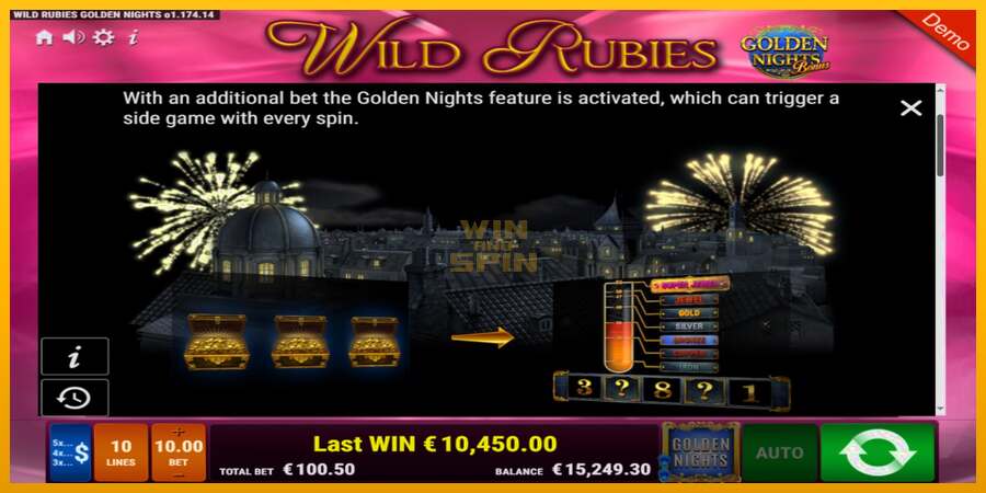 Wild Rubies Golden Nights dirua lortzeko joko-makina, irudia 6