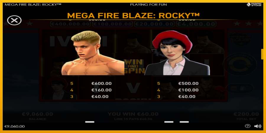 Mega Fire Blaze: Rocky dirua lortzeko joko-makina, irudia 5