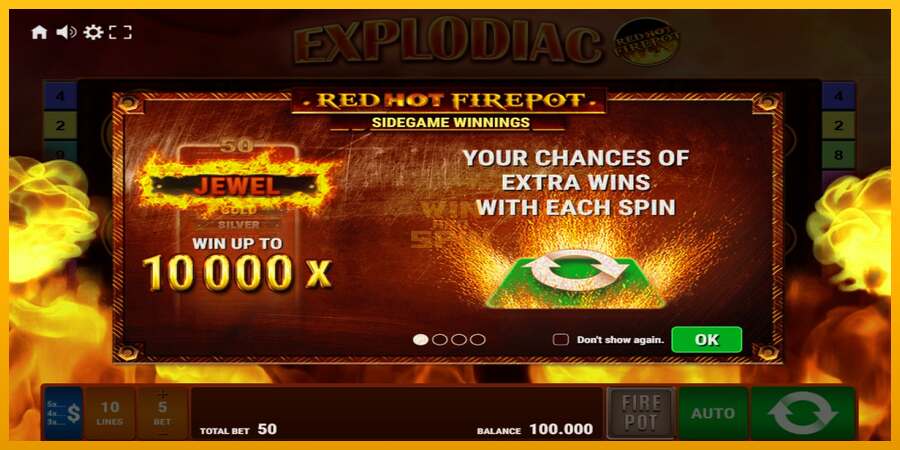 Explodiac Red Hot Firepot dirua lortzeko joko-makina, irudia 1