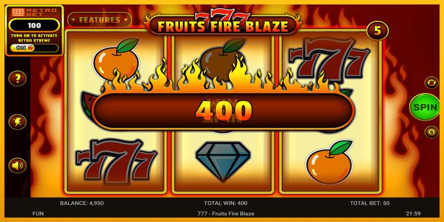 777 - Fruits Fire Blaze dirua lortzeko joko-makina, irudia 4