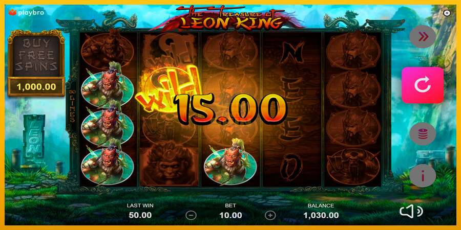 The Treasure of Leon King dirua lortzeko joko-makina, irudia 3