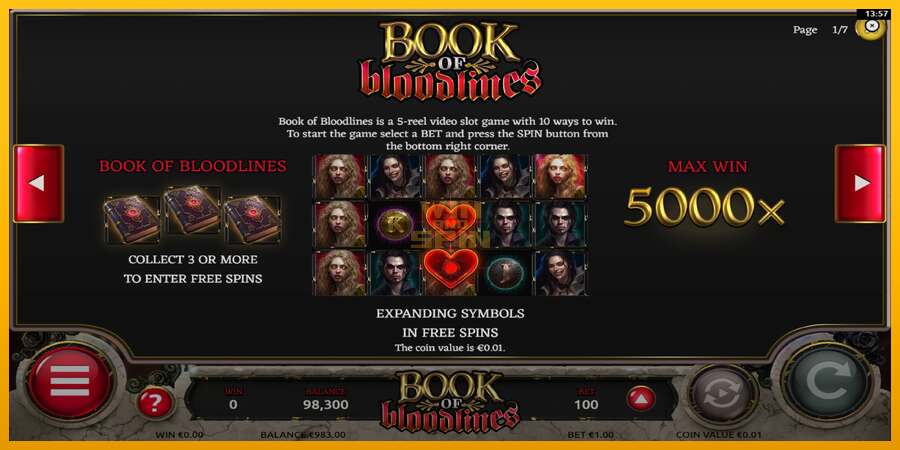 Book of Bloodlines dirua lortzeko joko-makina, irudia 5