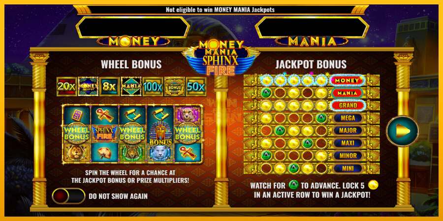 Money Mania Sphinx Fire dirua lortzeko joko-makina, irudia 1