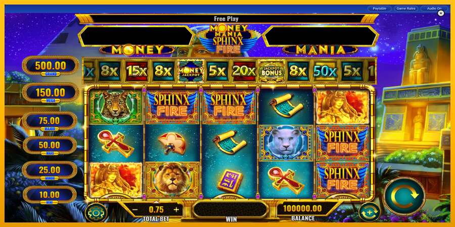 Money Mania Sphinx Fire dirua lortzeko joko-makina, irudia 2