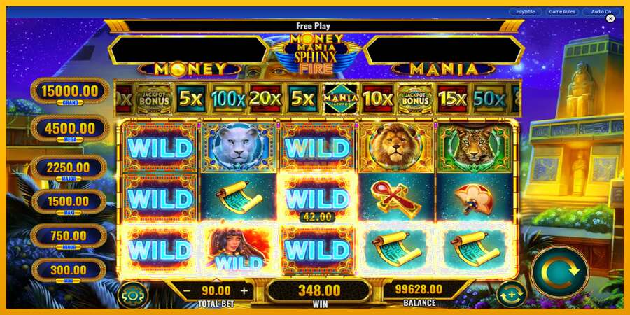 Money Mania Sphinx Fire dirua lortzeko joko-makina, irudia 3