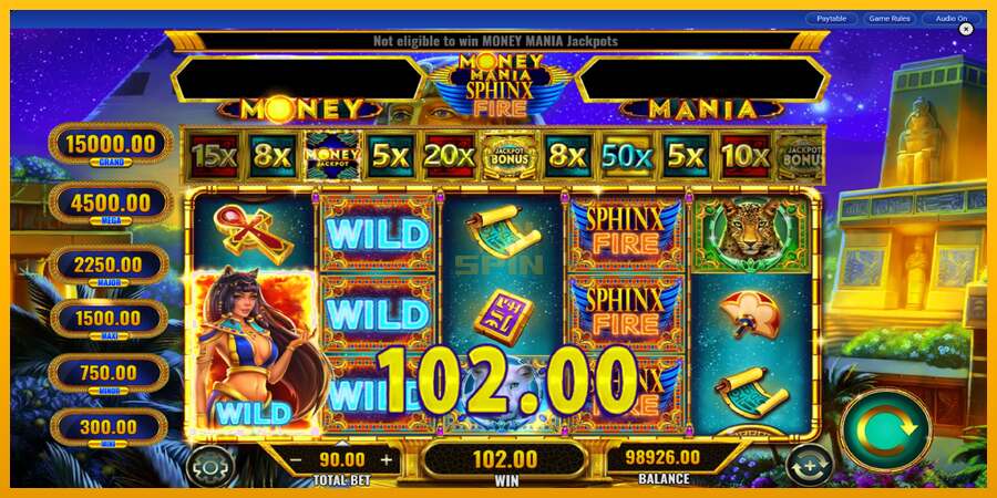 Money Mania Sphinx Fire dirua lortzeko joko-makina, irudia 4