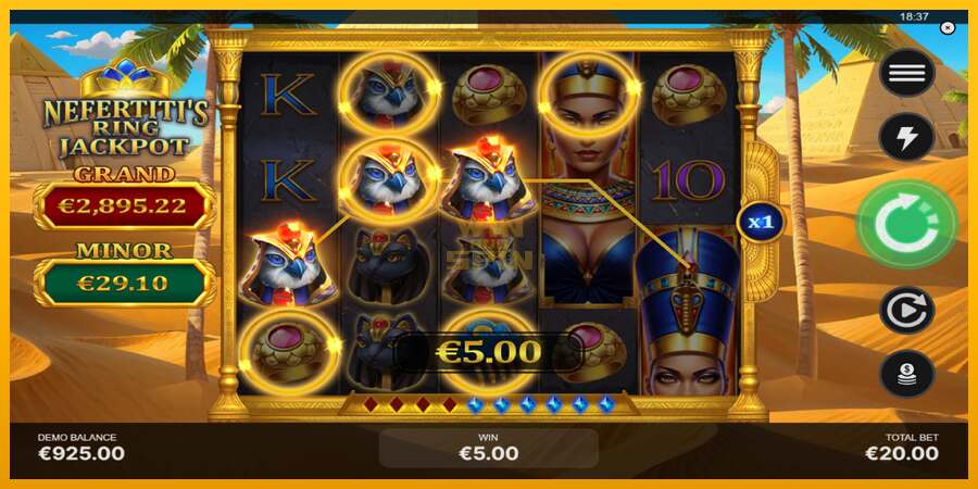 Nefertitis Ring Jackpot dirua lortzeko joko-makina, irudia 3