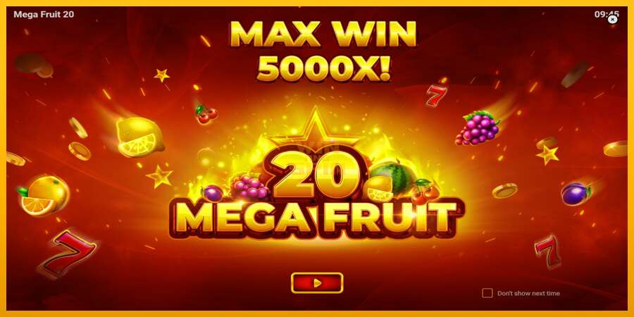 Mega Fruit 20 dirua lortzeko joko-makina, irudia 1