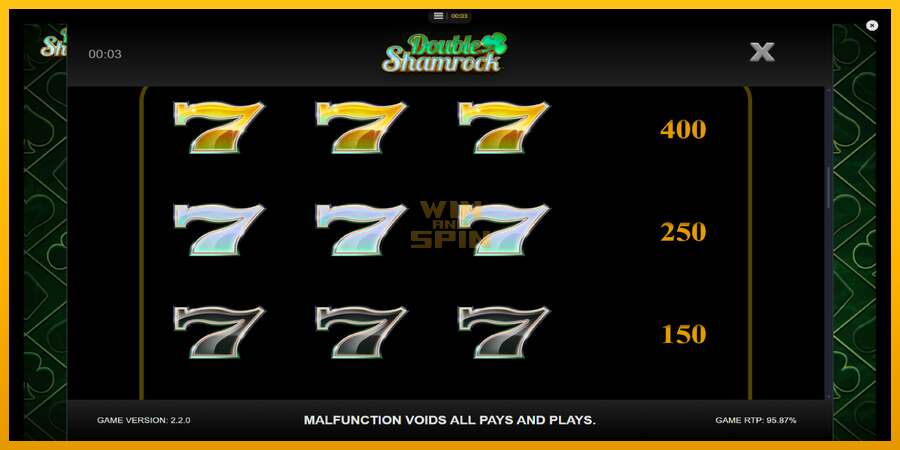 Double Shamrock dirua lortzeko joko-makina, irudia 6