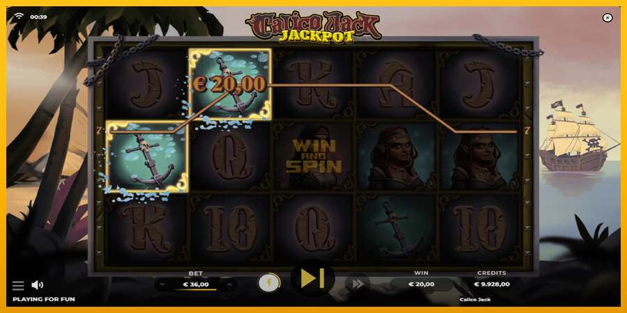 Calico Jack Jackpot dirua lortzeko joko-makina, irudia 2