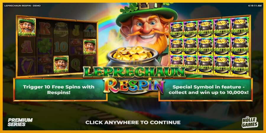 Leprechaun Respin dirua lortzeko joko-makina, irudia 1