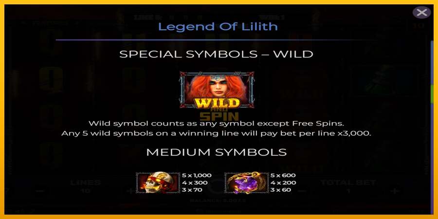 Legend of Lilith dirua lortzeko joko-makina, irudia 5