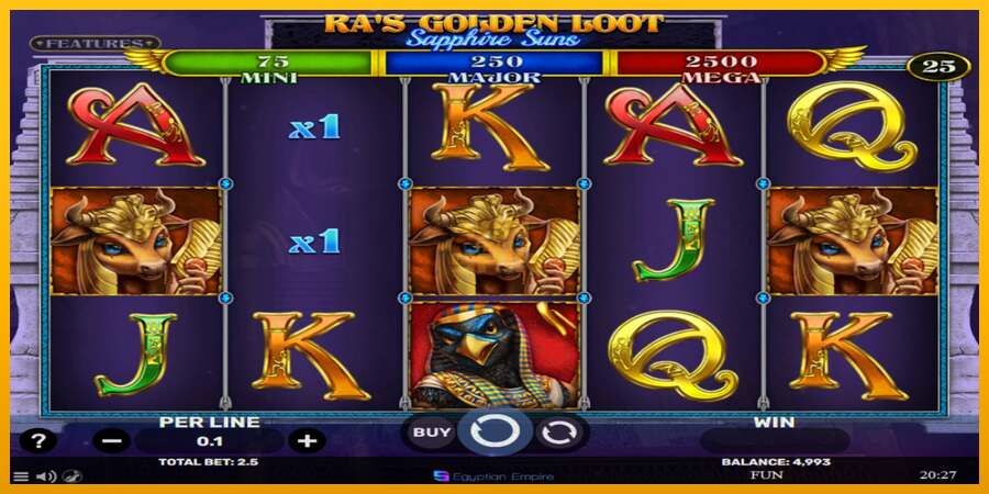 Ras Golden Loot - Sapphire Suns dirua lortzeko joko-makina, irudia 2